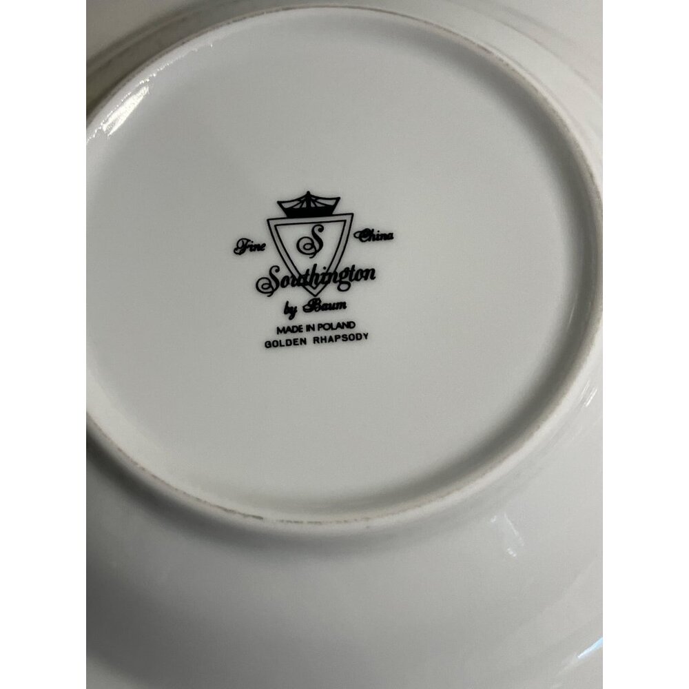 Set Of 4 Southington By Baum Fine China Soup Bowls Golden Rhapsody Pattern 8.5" - Picture 9 of 9